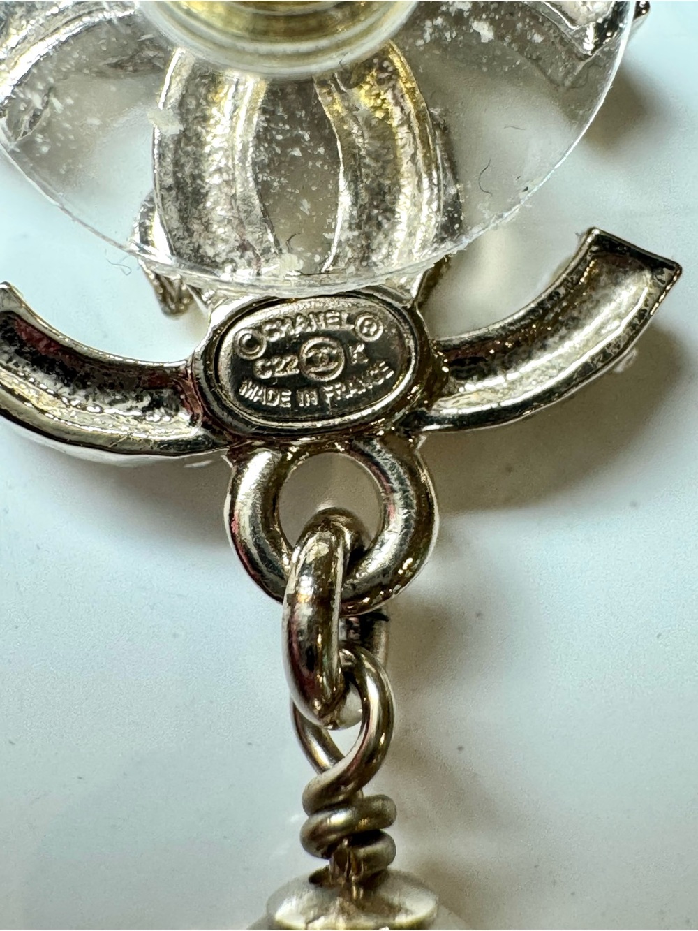 Chanel CC Logo Pearl, Crystal, and Gem Drop Earrings W Box - Picture 9 of 11